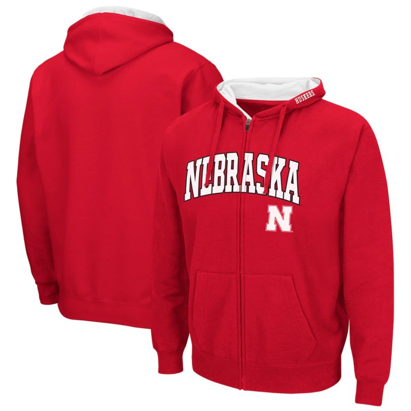 NCAA Nebraska Huskers Arch & Logo 3.0 Full-Zip Hoodie