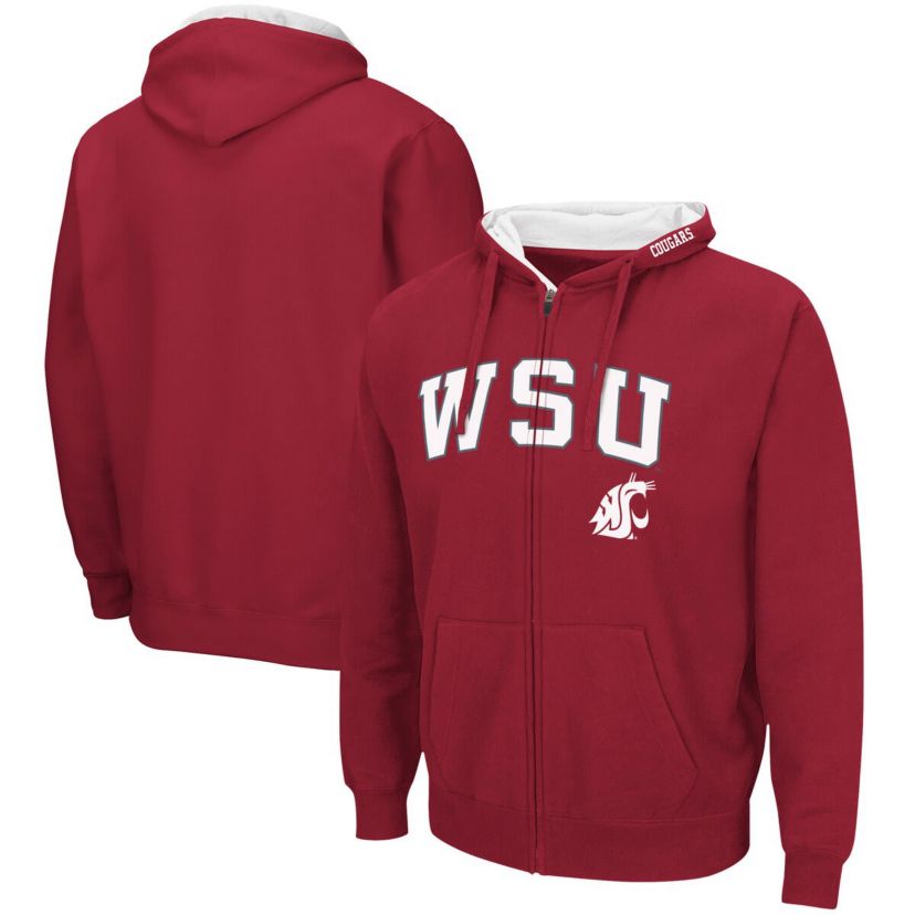 NCAA Washington State Cougars Arch & Logo 3.0 Full-Zip Hoodie