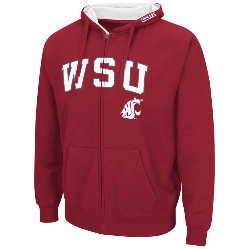 NCAA Washington State Cougars Arch & Logo 3.0 Full-Zip Hoodie
