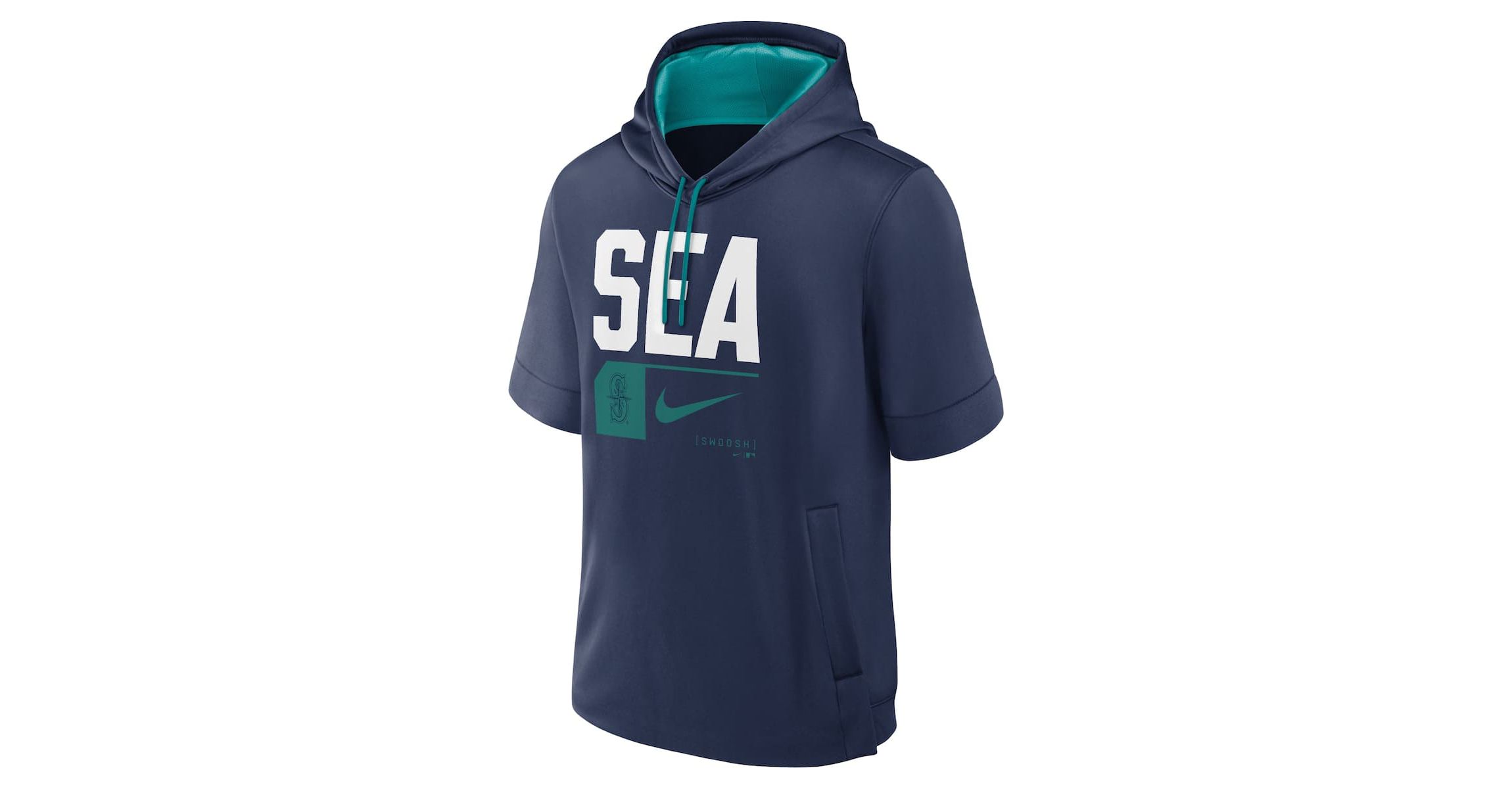 MLB Nike Seattle Mariners Tri Code Lockup Short Sleeve Pullover Hoodie