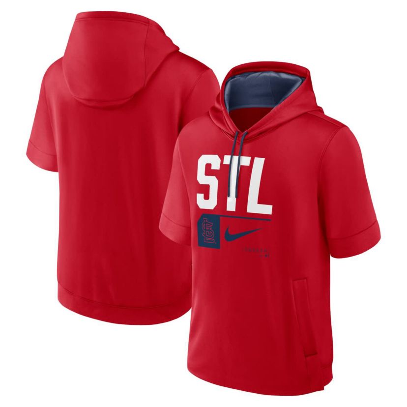 MLB Nike St. Louis Cardinals Tri Code Lockup Short Sleeve Pullover Hoodie