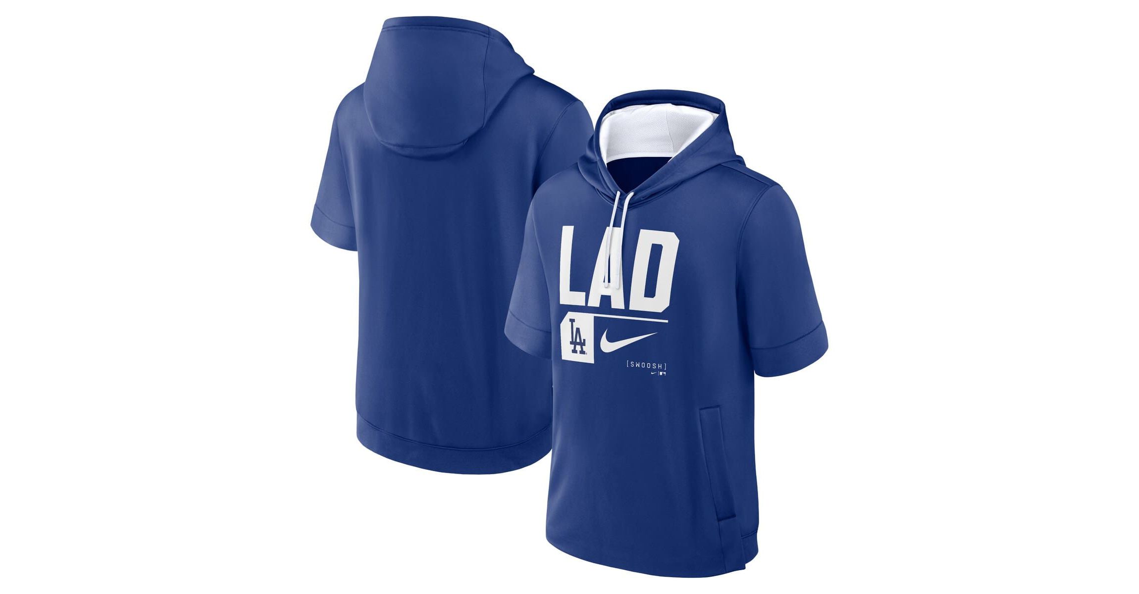 MLB Nike Los Angeles Dodgers Tri Code Lockup Short Sleeve Pullover Hoodie