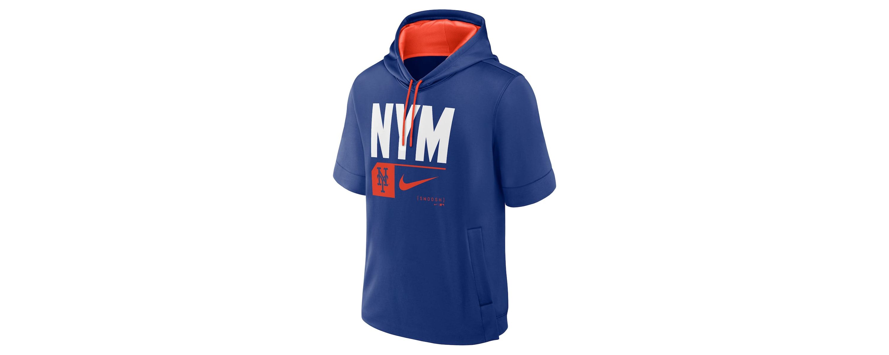 MLB Nike New York Mets Tri Code Lockup Short Sleeve Pullover Hoodie