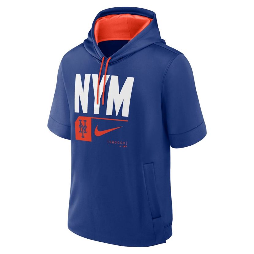 MLB Nike New York Mets Tri Code Lockup Short Sleeve Pullover Hoodie