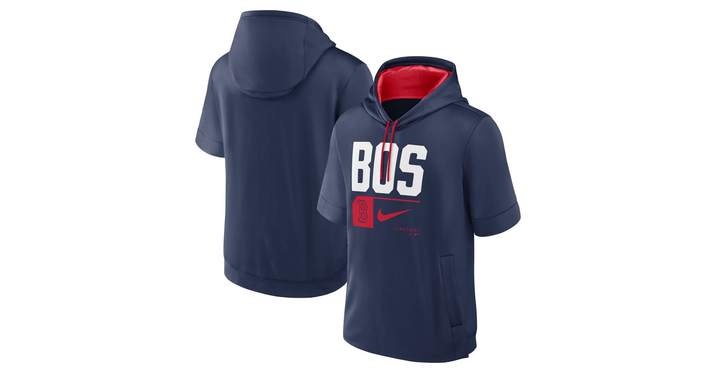 Boston Red Sox MLB Nike Boston Sox Tri Code Lockup Short Sleeve Pullover Hoodie