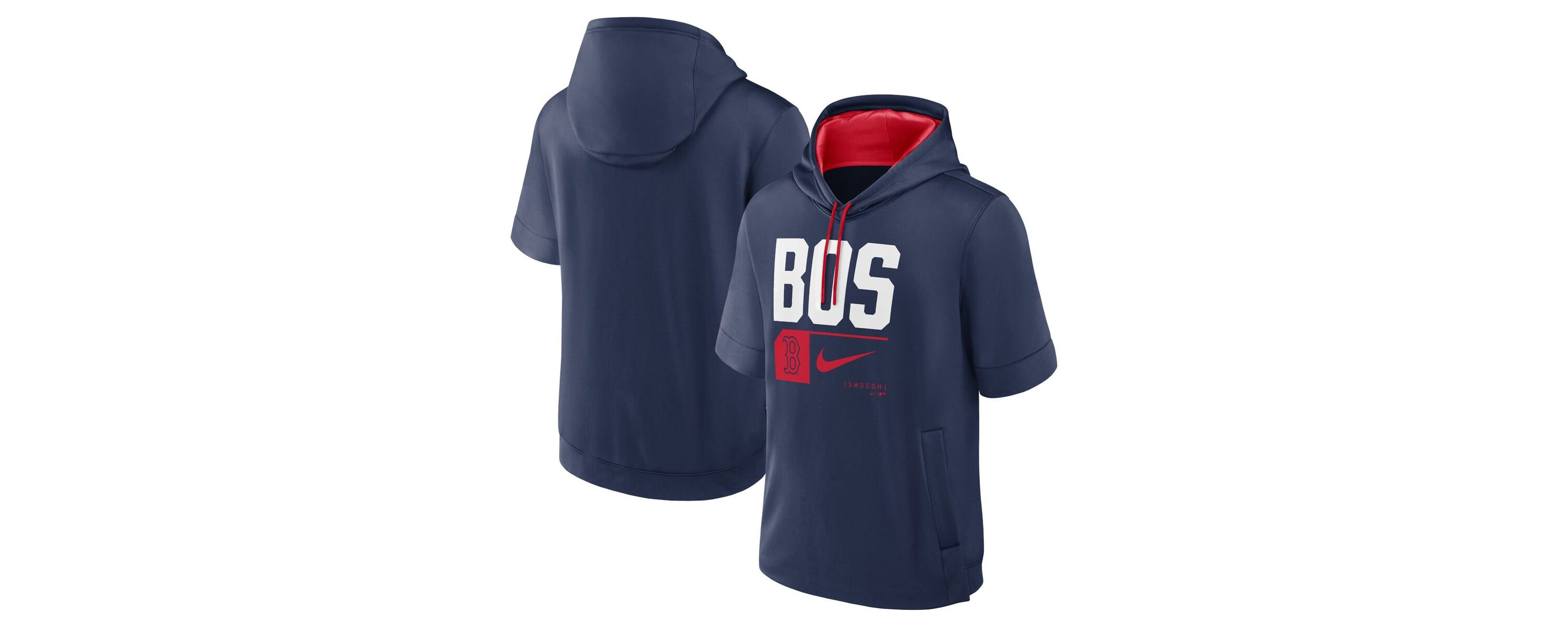 Boston Red Sox MLB Nike Boston Sox Tri Code Lockup Short Sleeve Pullover Hoodie