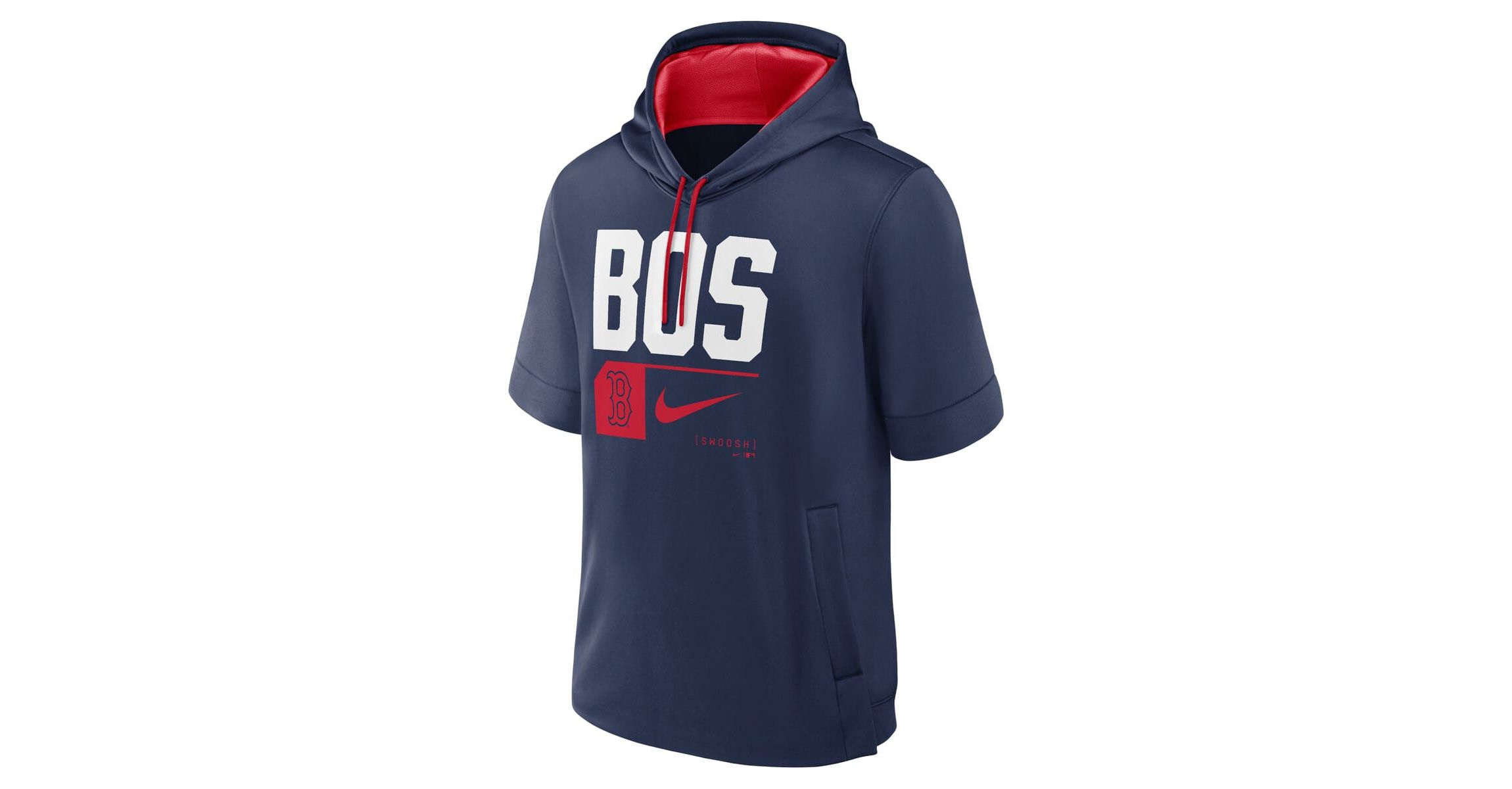 Boston Red Sox MLB Nike Boston Sox Tri Code Lockup Short Sleeve Pullover Hoodie