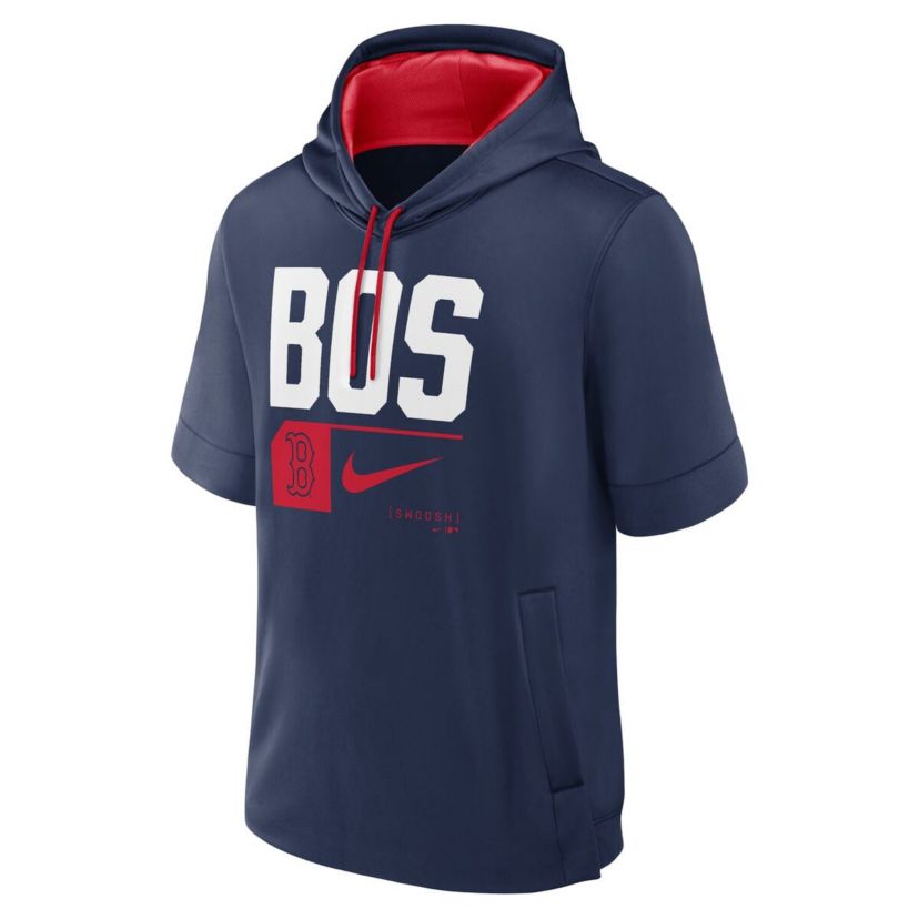 Boston Red Sox MLB Nike Boston Sox Tri Code Lockup Short Sleeve Pullover Hoodie