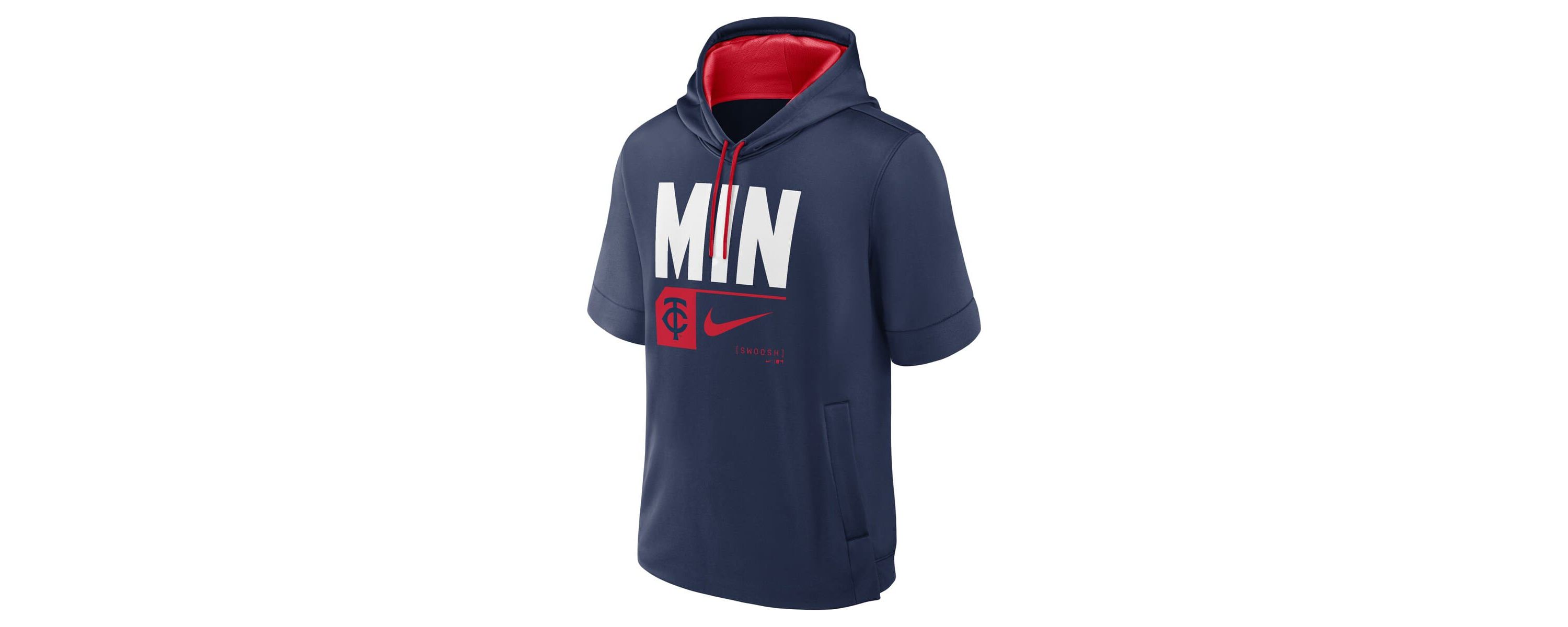 MLB Nike Minnesota Twins Tri Code Lockup Short Sleeve Pullover Hoodie
