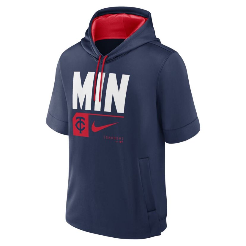 MLB Nike Minnesota Twins Tri Code Lockup Short Sleeve Pullover Hoodie