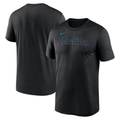 Men's MLB Nike Miami Marlins Legend Fuse Wordmark T-Shirt, Black, 2XL