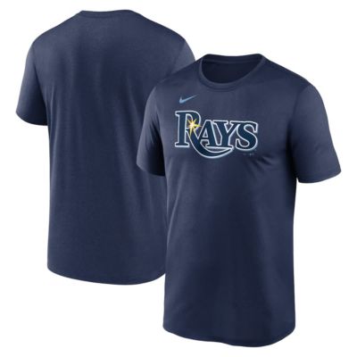 Men's MLB Nike Tampa Bay Rays Legend Fuse Wordmark T-Shirt, Navy Blue, 2XL