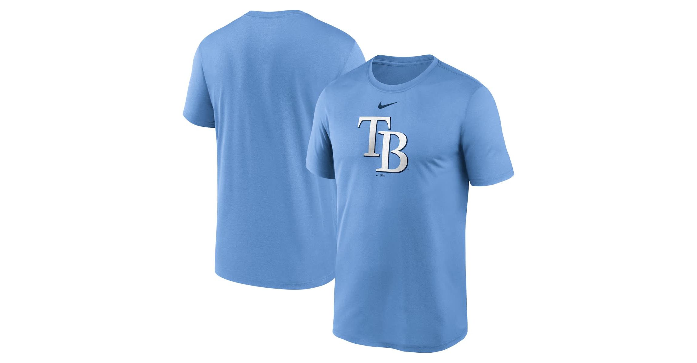 MLB Nike Light Tampa Bay Rays Legend Fuse Large Logo Performance T-Shirt