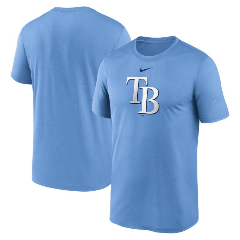 MLB Nike Light Tampa Bay Rays Legend Fuse Large Logo Performance T-Shirt