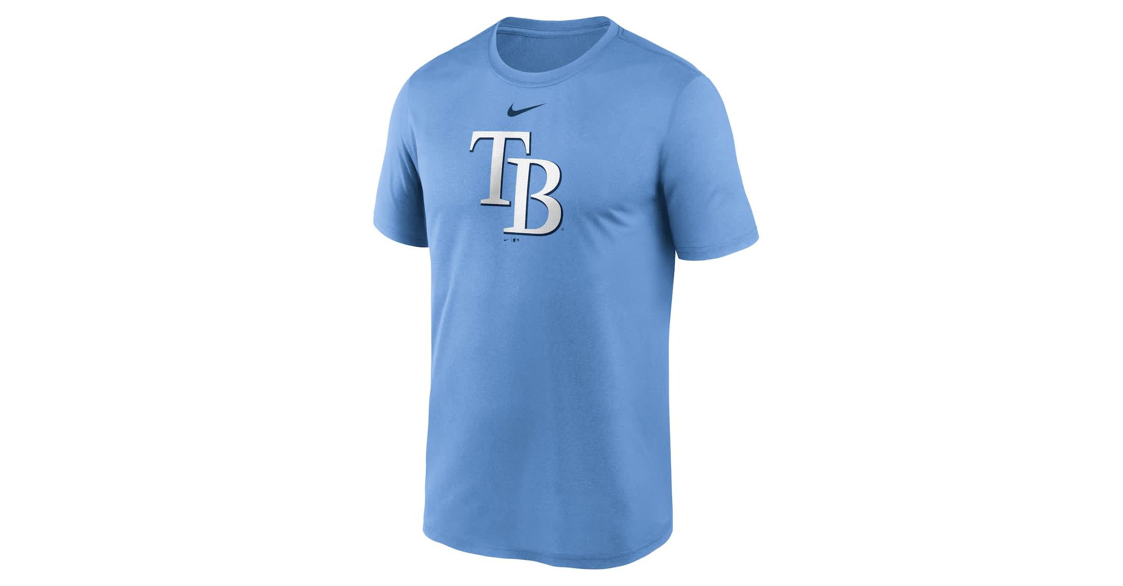 MLB Nike Light Tampa Bay Rays Legend Fuse Large Logo Performance T-Shirt