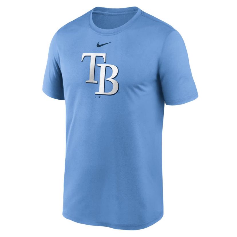MLB Nike Light Tampa Bay Rays Legend Fuse Large Logo Performance T-Shirt