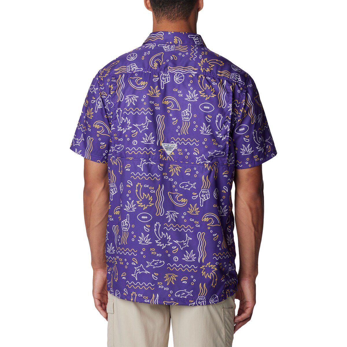 NCAA LSU Tigers Super Slack Tide Omni-Wick Button-Up Shirt