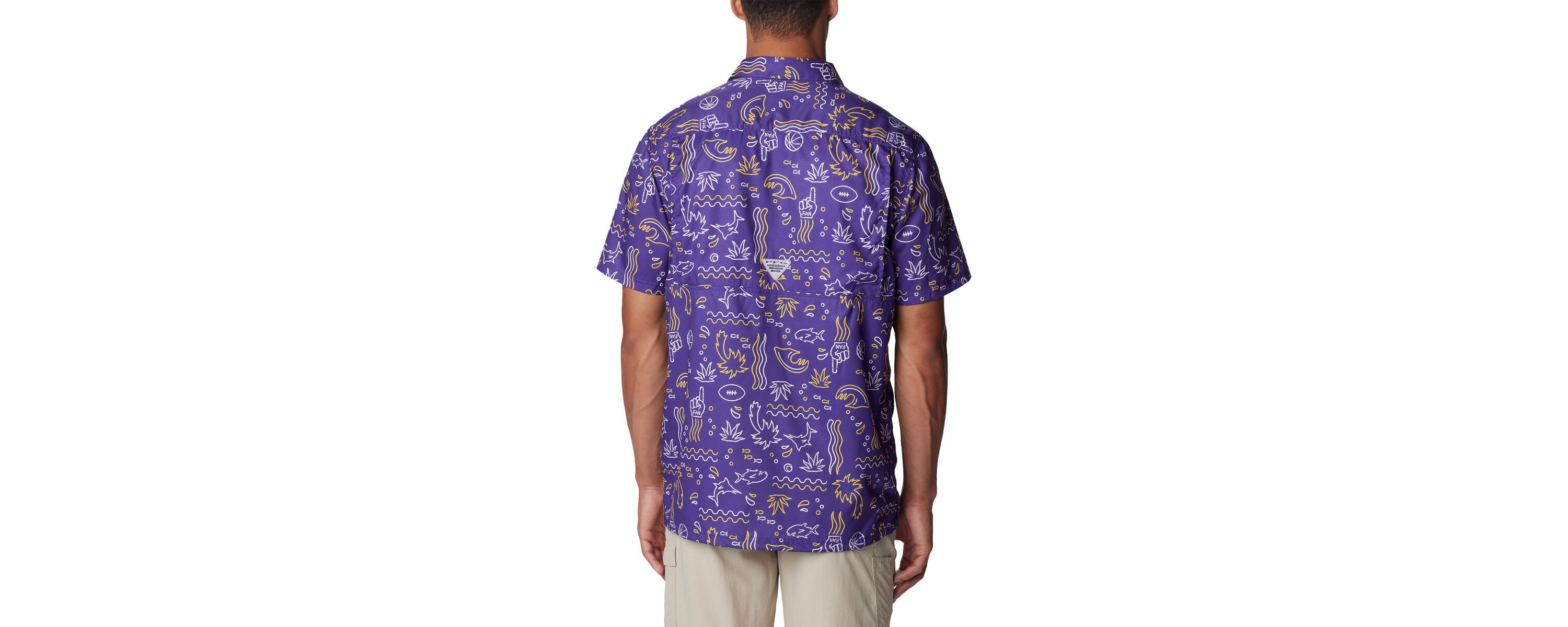 NCAA LSU Tigers Super Slack Tide Omni-Wick Button-Up Shirt