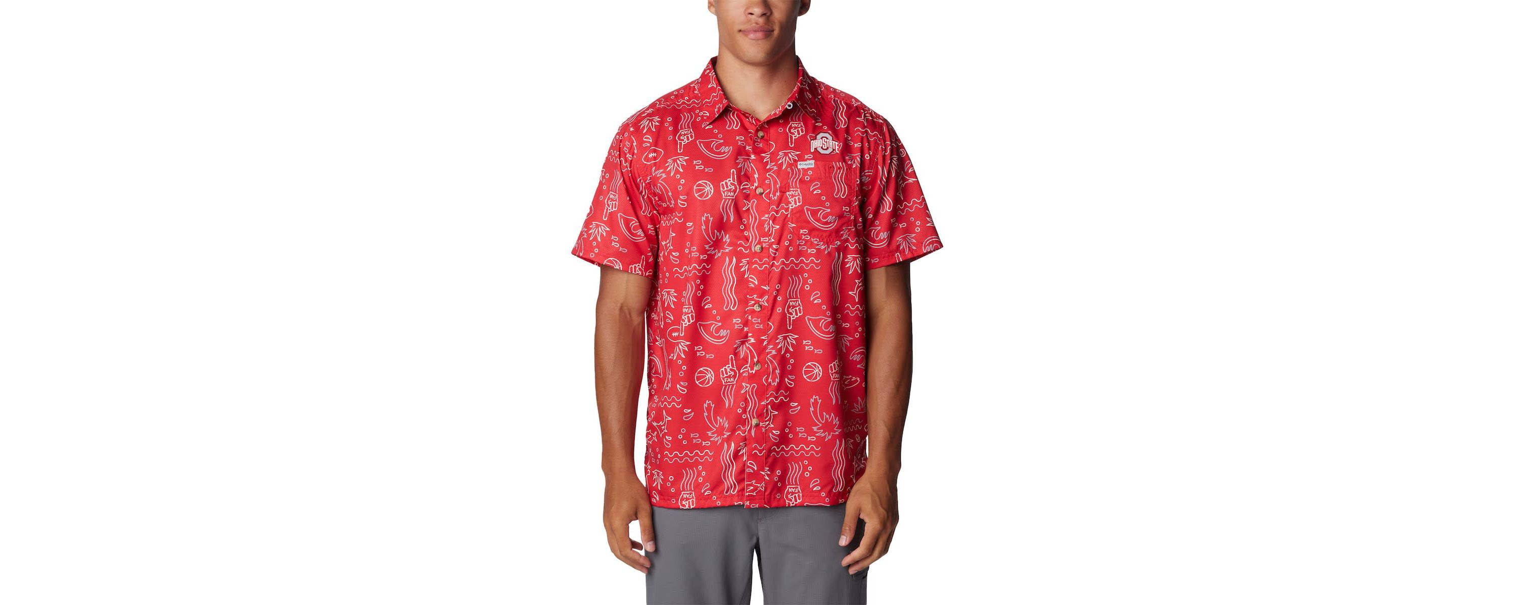 NCAA Ohio State Buckeyes Super Slack Tide Omni-Wick Button-Up Shirt