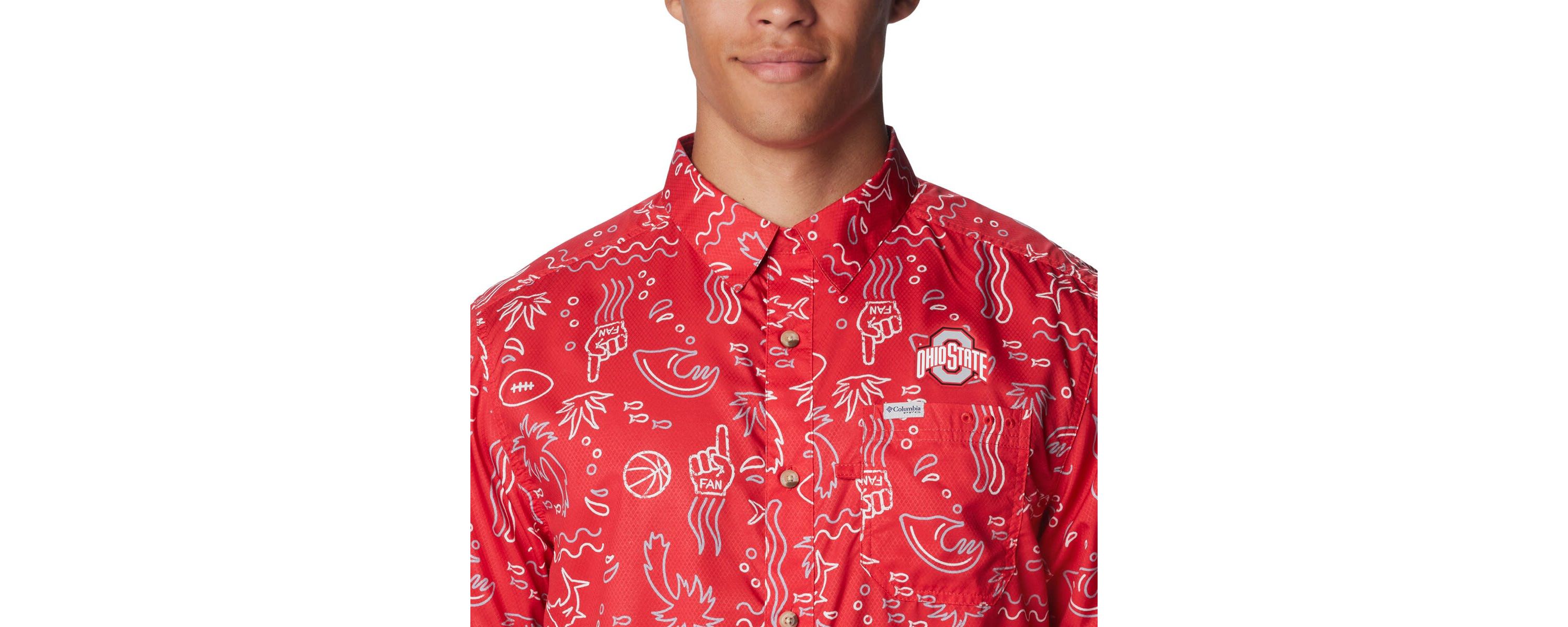 NCAA Ohio State Buckeyes Super Slack Tide Omni-Wick Button-Up Shirt