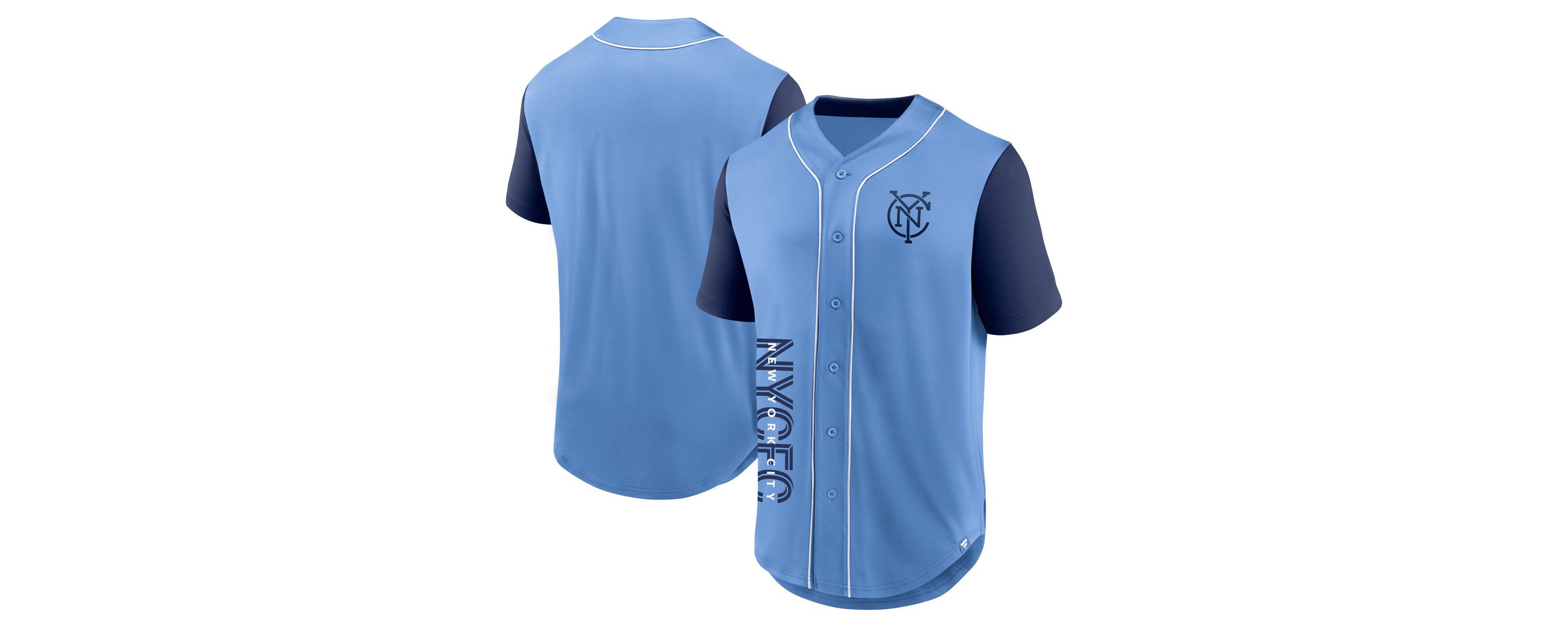 MLS Fanatics Light New York City FC Balance Fashion Baseball Jersey