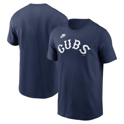 Men's MLB Nike Chicago Cubs Cooperstown Wordmark T-Shirt, Navy Blue, 3XL