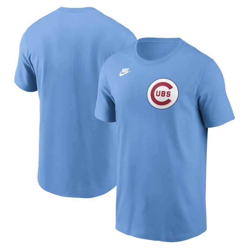 MLB Nike Light Chicago Cubs Cooperstown Wordmark T-Shirt
