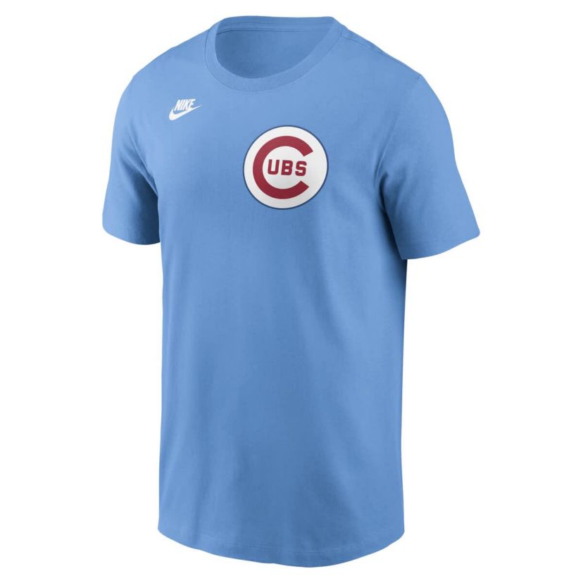 MLB Nike Light Chicago Cubs Cooperstown Wordmark T-Shirt