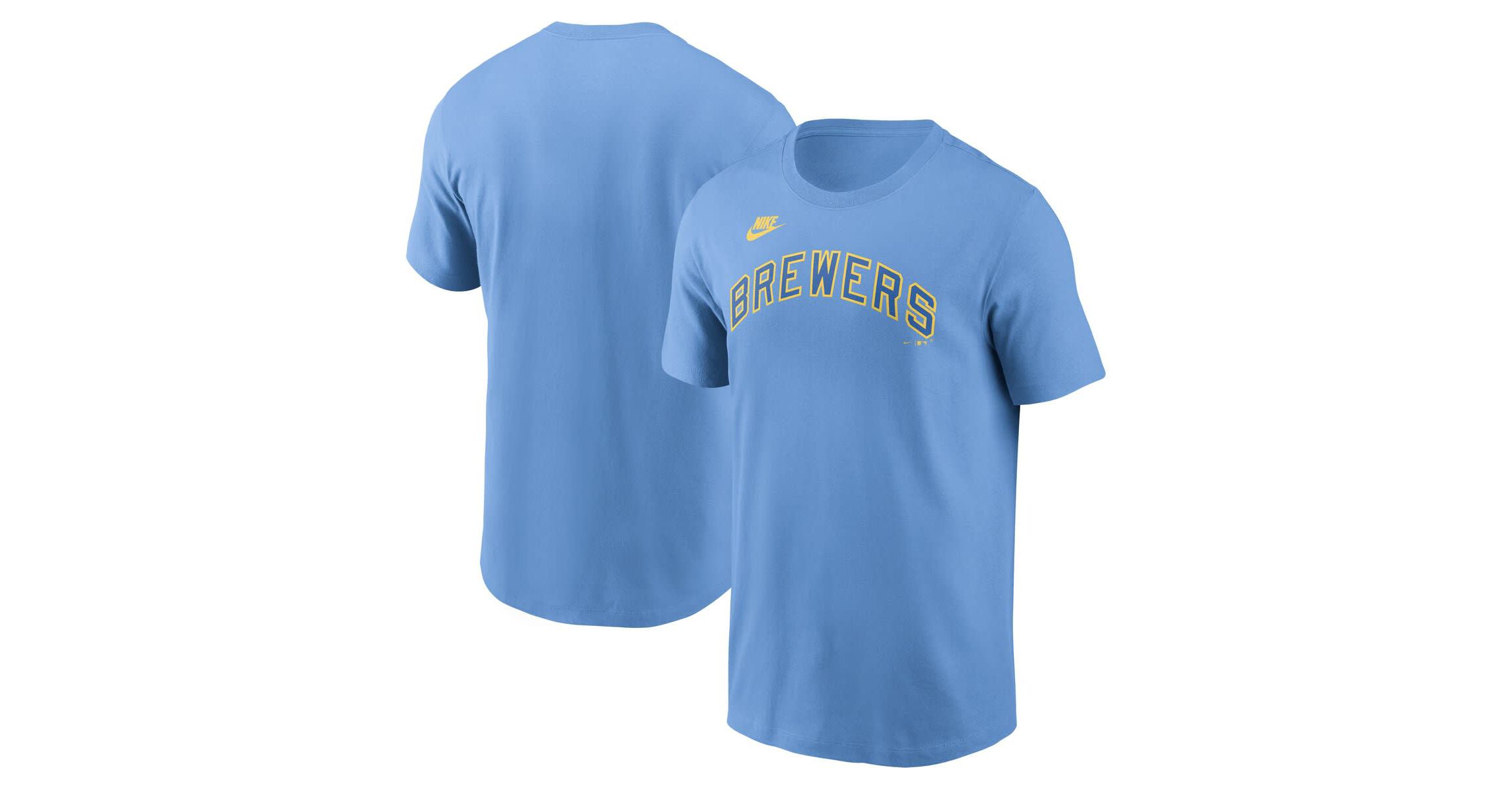 MLB Nike Powder Milwaukee Brewers Cooperstown Wordmark T-Shirt