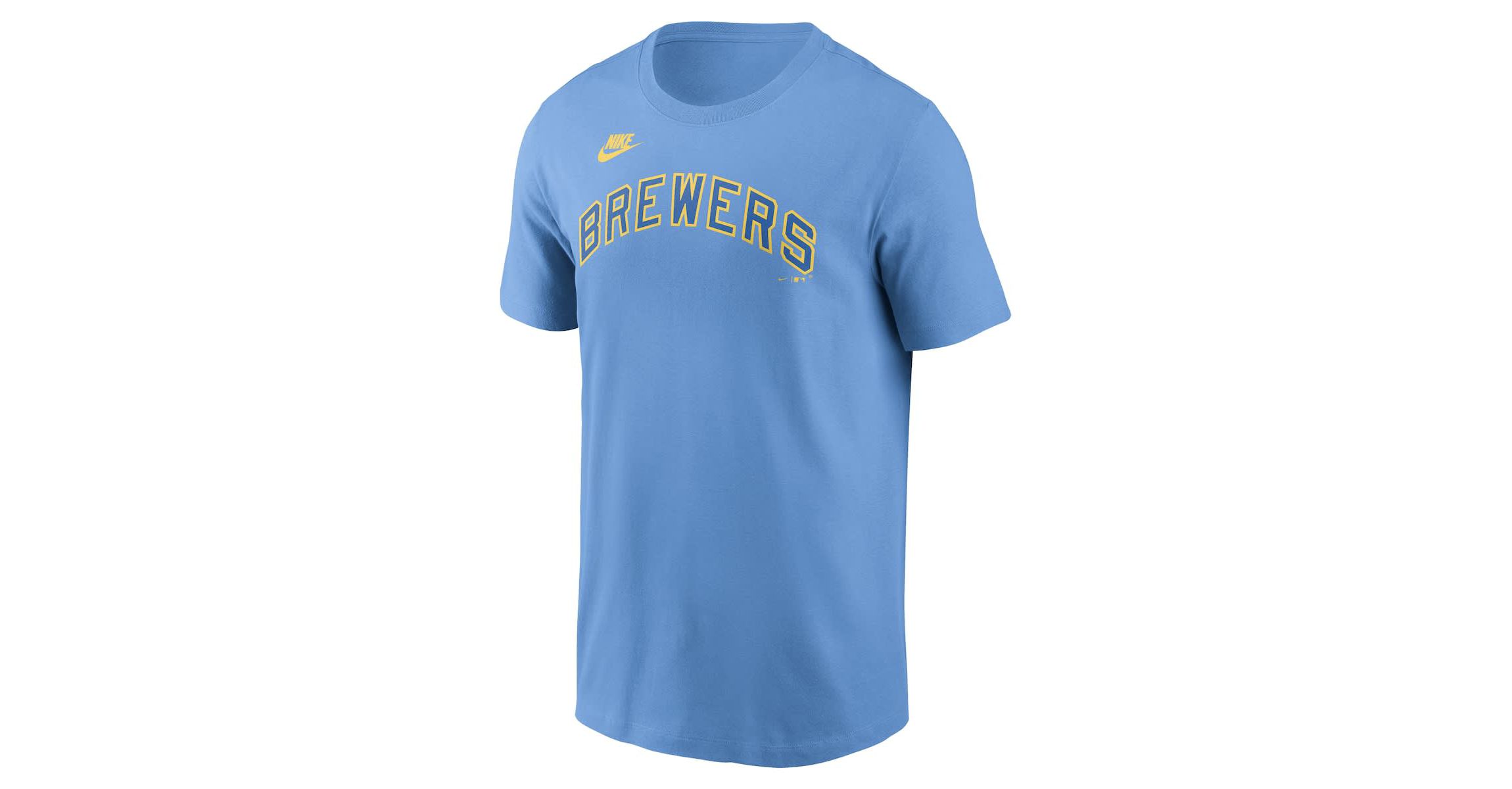 MLB Nike Powder Milwaukee Brewers Cooperstown Wordmark T-Shirt