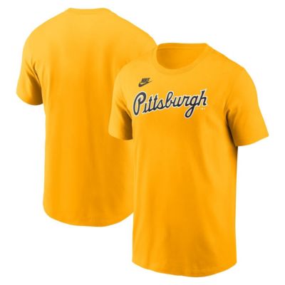 Men's MLB Nike Pittsburgh Pirates Cooperstown Wordmark T-Shirt, Gold, 2XL