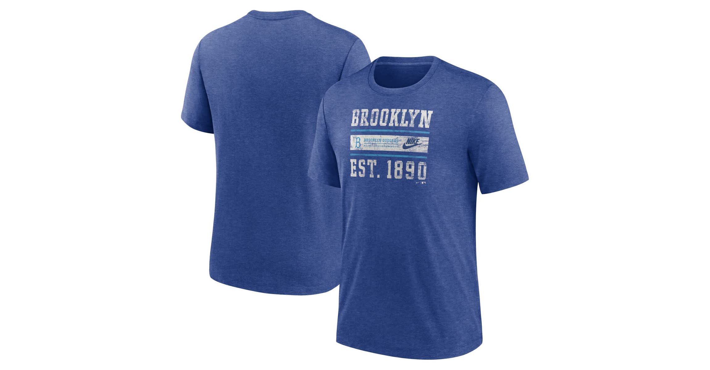 Cooperstown Teams Nike Brooklyn Dodgers Cooperstown Collection Local Stack Tri-Blend T-Shirt