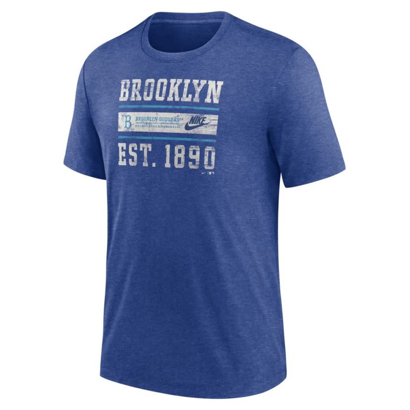 Cooperstown Teams Nike Brooklyn Dodgers Cooperstown Collection Local Stack Tri-Blend T-Shirt