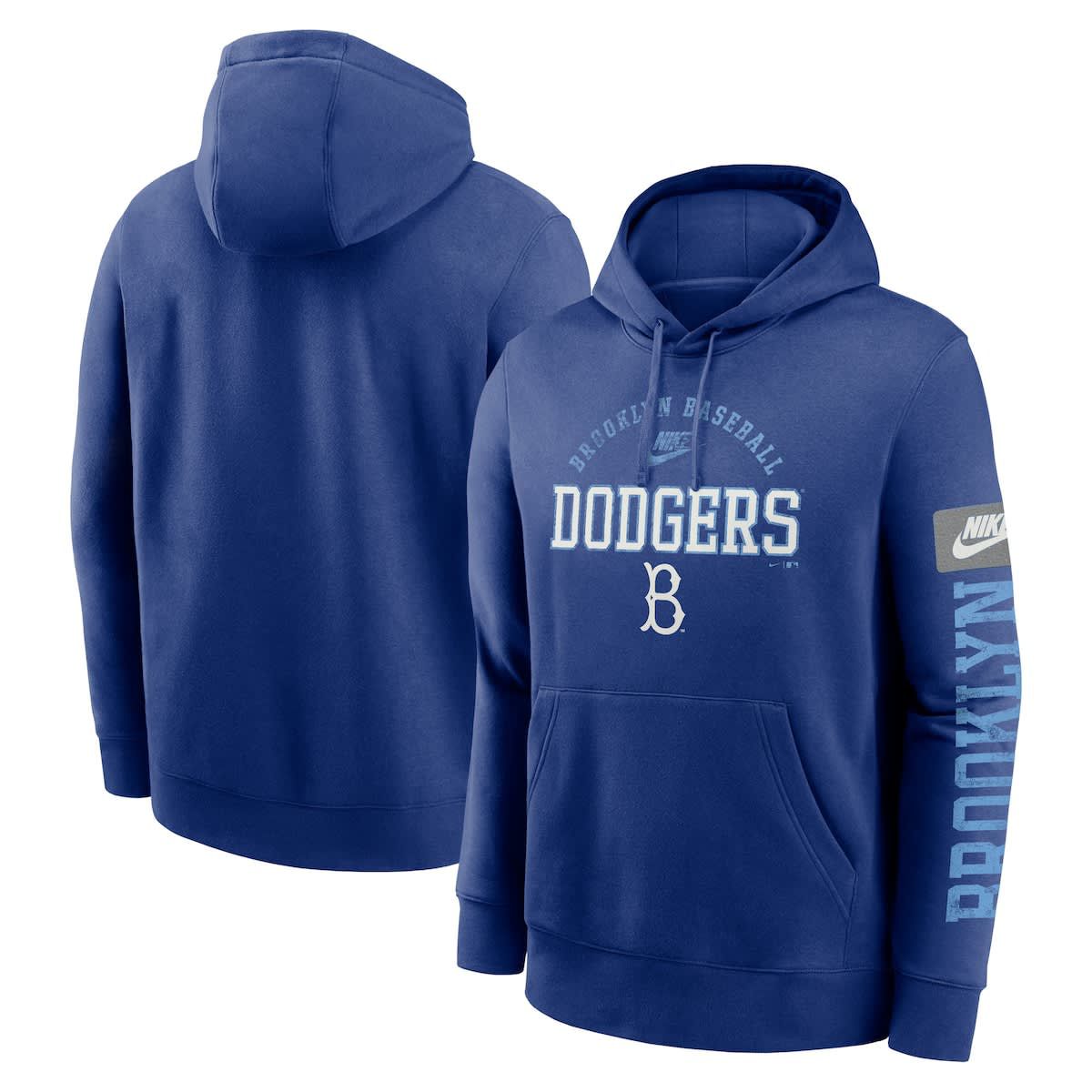 Cooperstown Teams Nike Brooklyn Dodgers Cooperstown Collection Splitter Club Fleece Pullover Hoodie