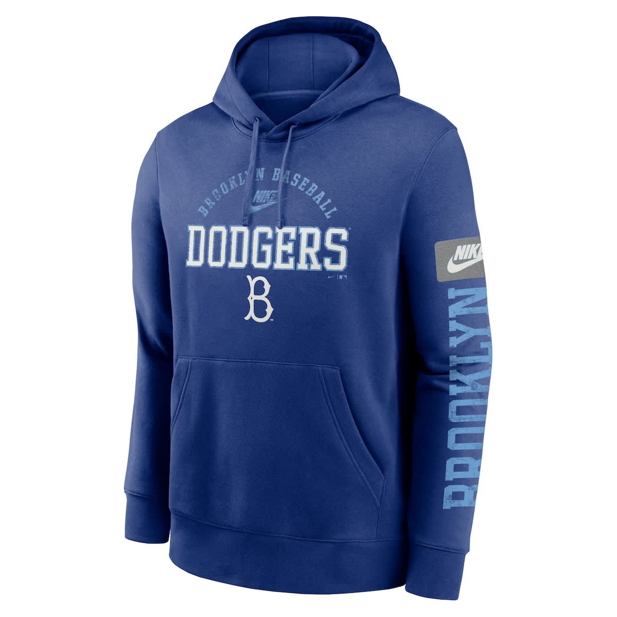Cooperstown Teams Nike Brooklyn Dodgers Cooperstown Collection Splitter Club Fleece Pullover Hoodie