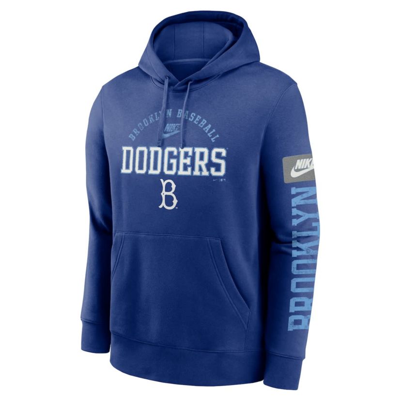 Cooperstown Teams Nike Brooklyn Dodgers Cooperstown Collection Splitter Club Fleece Pullover Hoodie