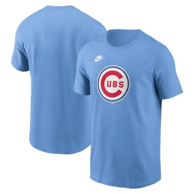 Men's MLB Nike Light Chicago Cubs Cooperstown Collection Team Logo T-Shirt, Light Blue, 2XL