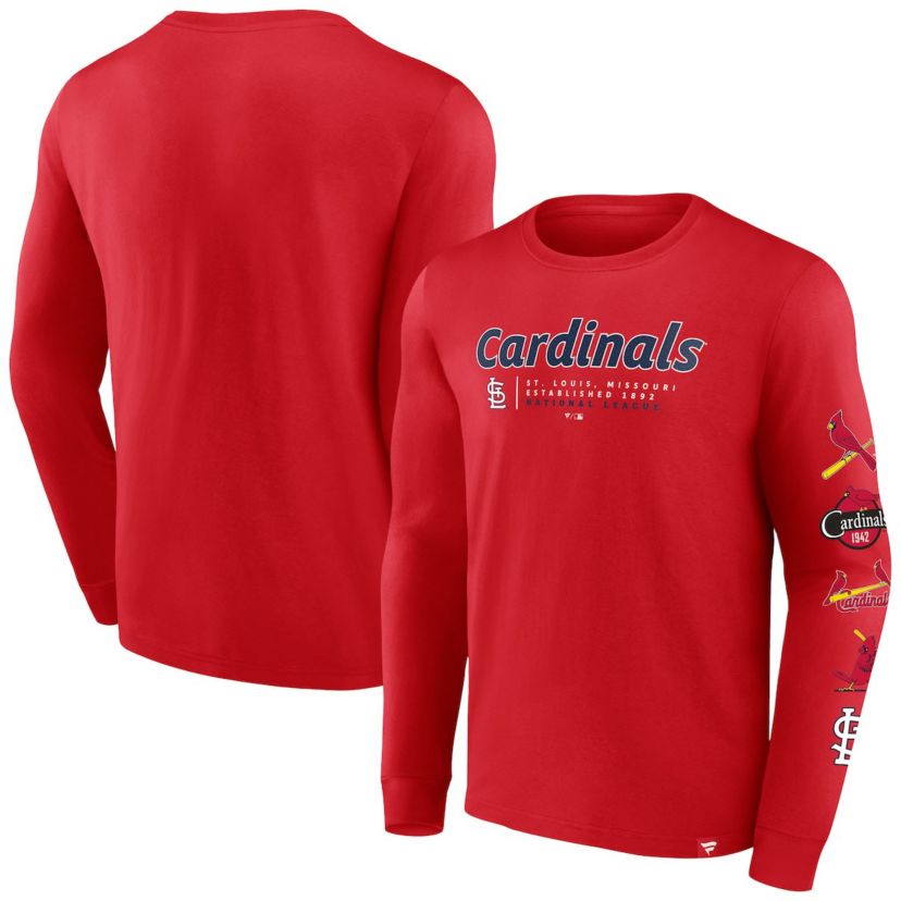 MLB Fanatics St. Louis Cardinals Strike the Goal Long Sleeve T-Shirt