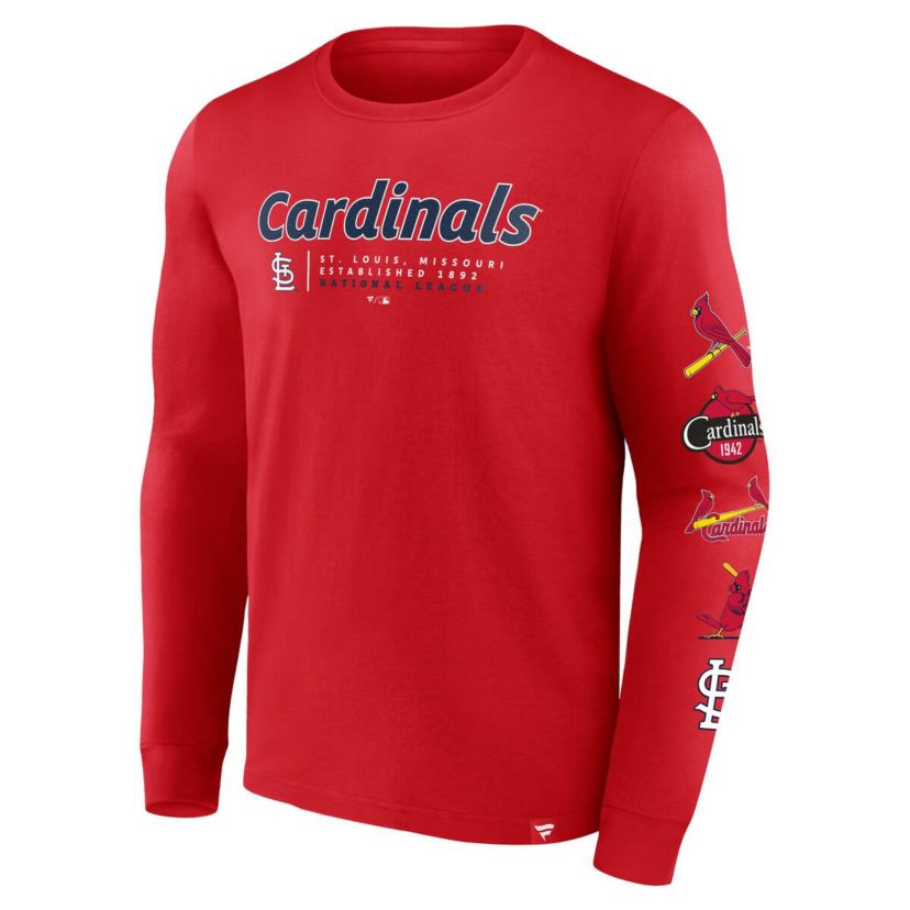 MLB Fanatics St. Louis Cardinals Strike the Goal Long Sleeve T-Shirt