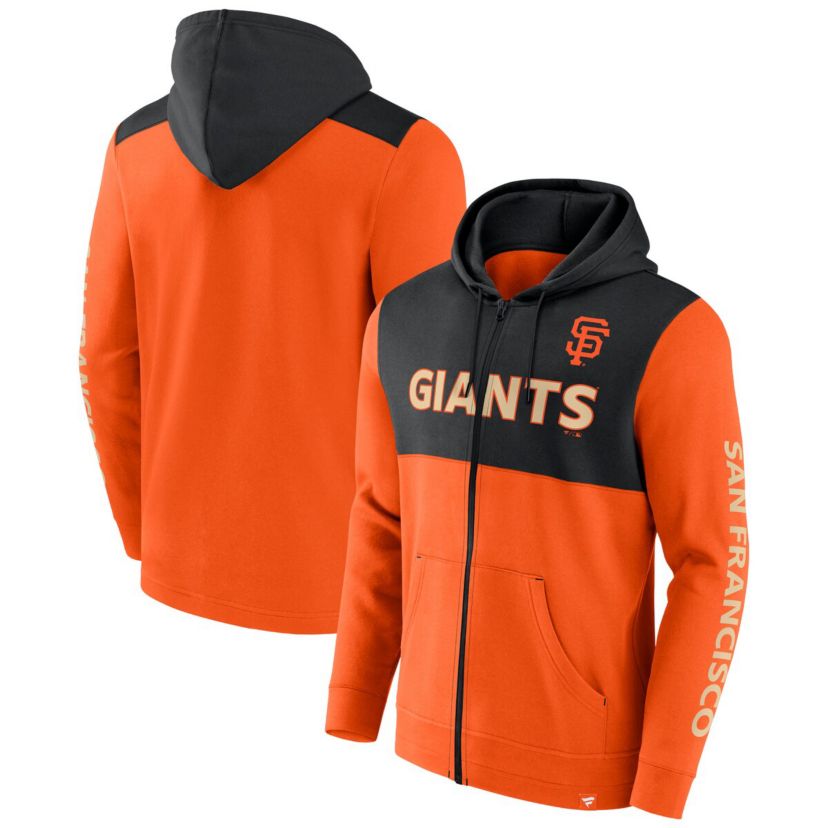 MLB Fanatics Orange/Black San Francisco Giants Ace Hoodie Full-Zip Sweatshirt