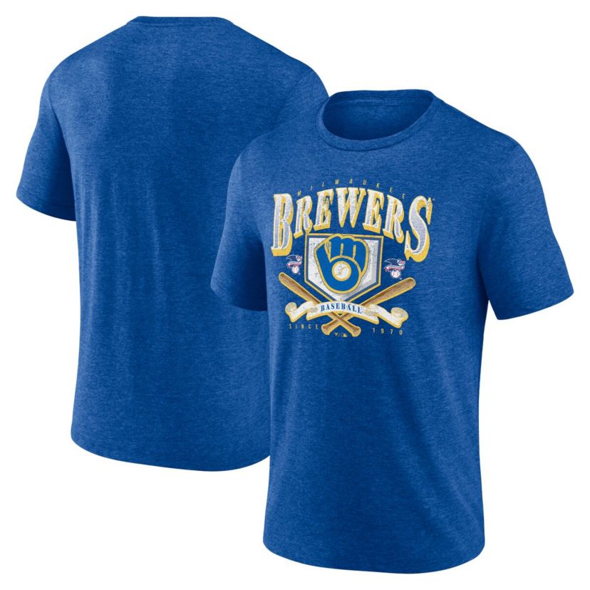 MLB Fanatics Milwaukee Brewers Home Team Tri-Blend T-Shirt