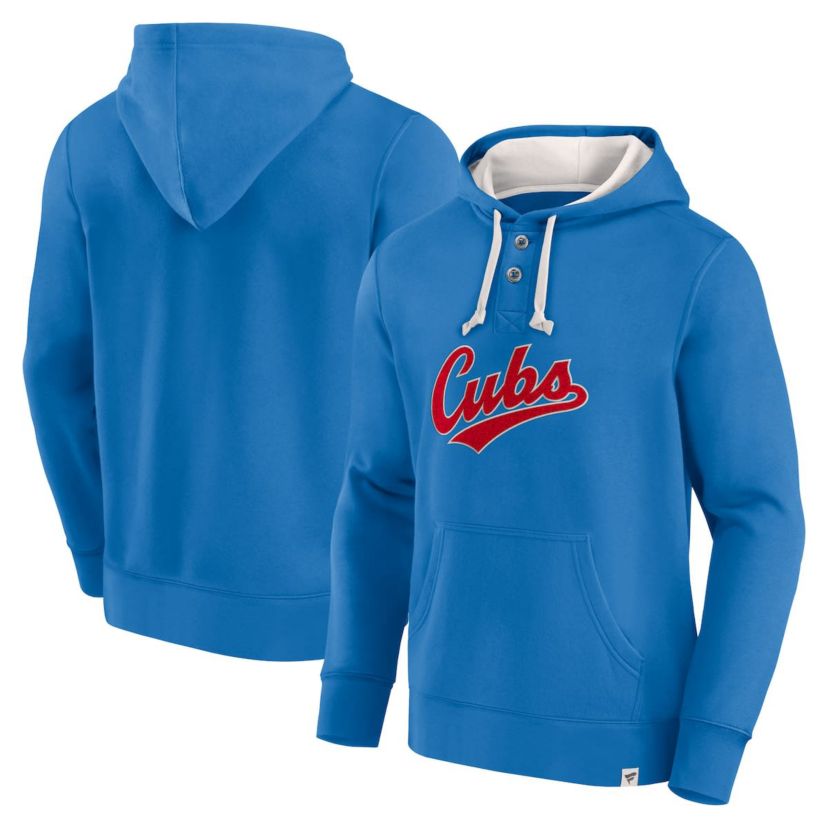 MLB Fanatics Chicago Cubs Plan for Adversity Henley Fleece Pullover Hoodie