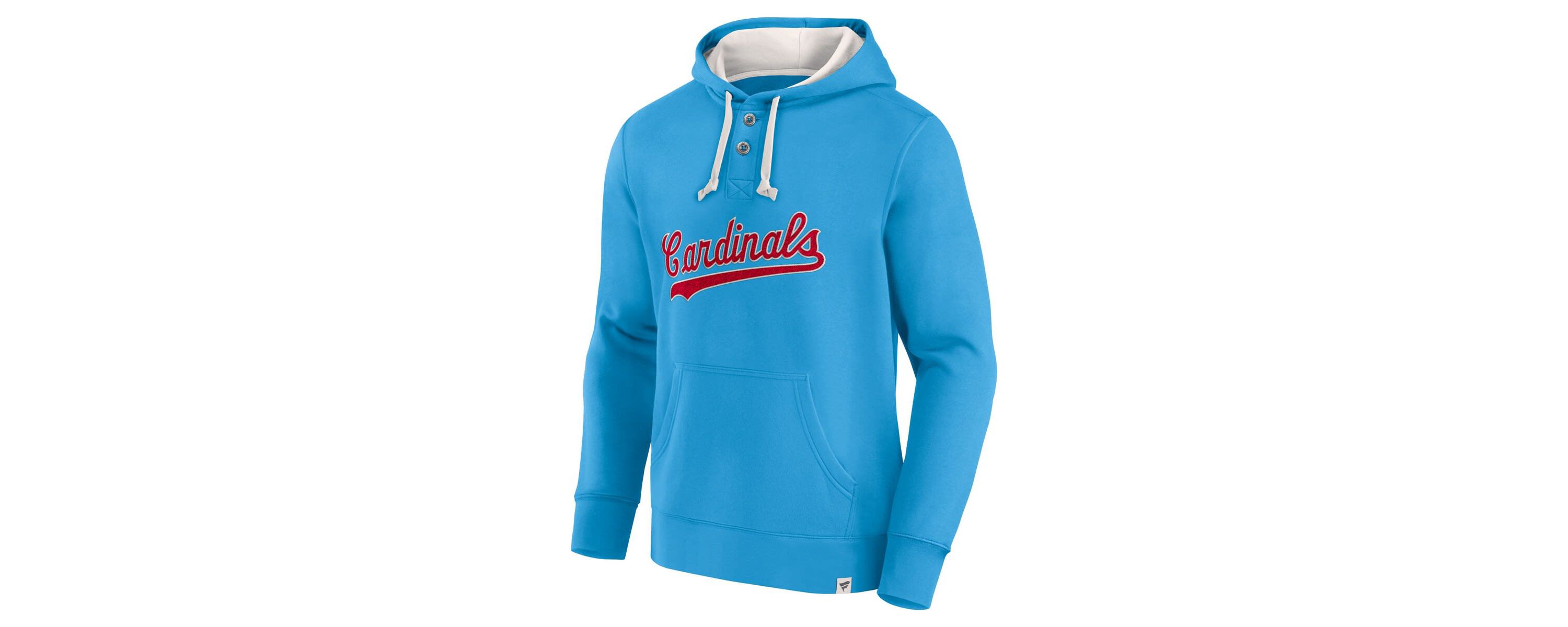 MLB Fanatics Light St. Louis Cardinals Plan for Adversity Henley Fleece Pullover Hoodie