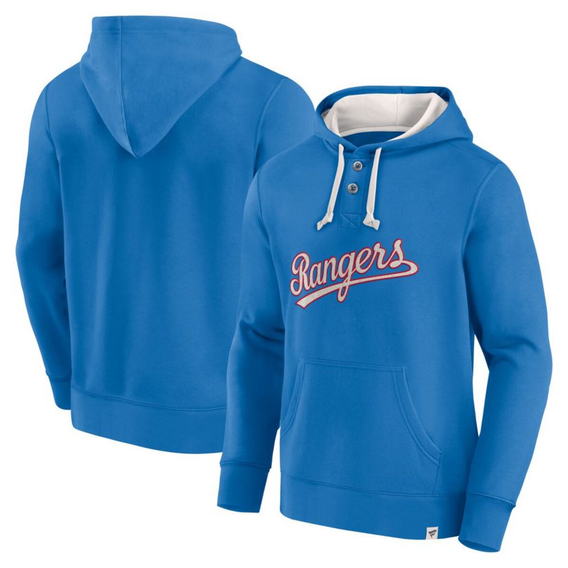 MLB Fanatics Texas Rangers Plan for Adversity Henley Fleece Pullover Hoodie