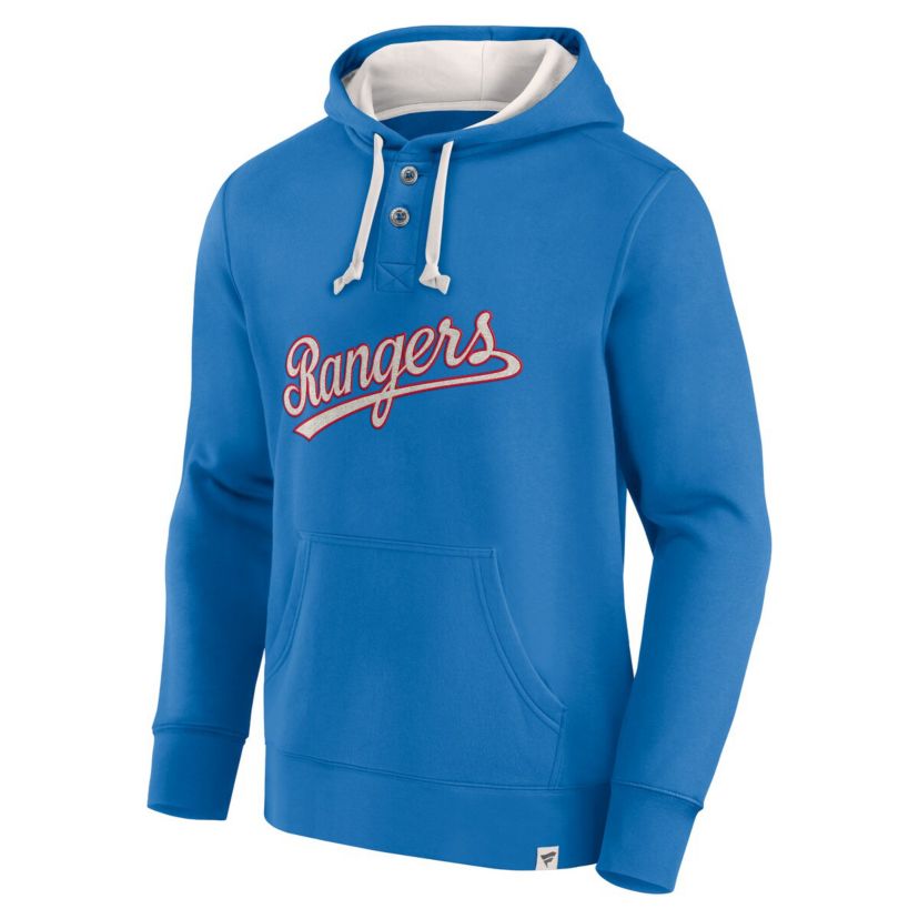 MLB Fanatics Texas Rangers Plan for Adversity Henley Fleece Pullover Hoodie