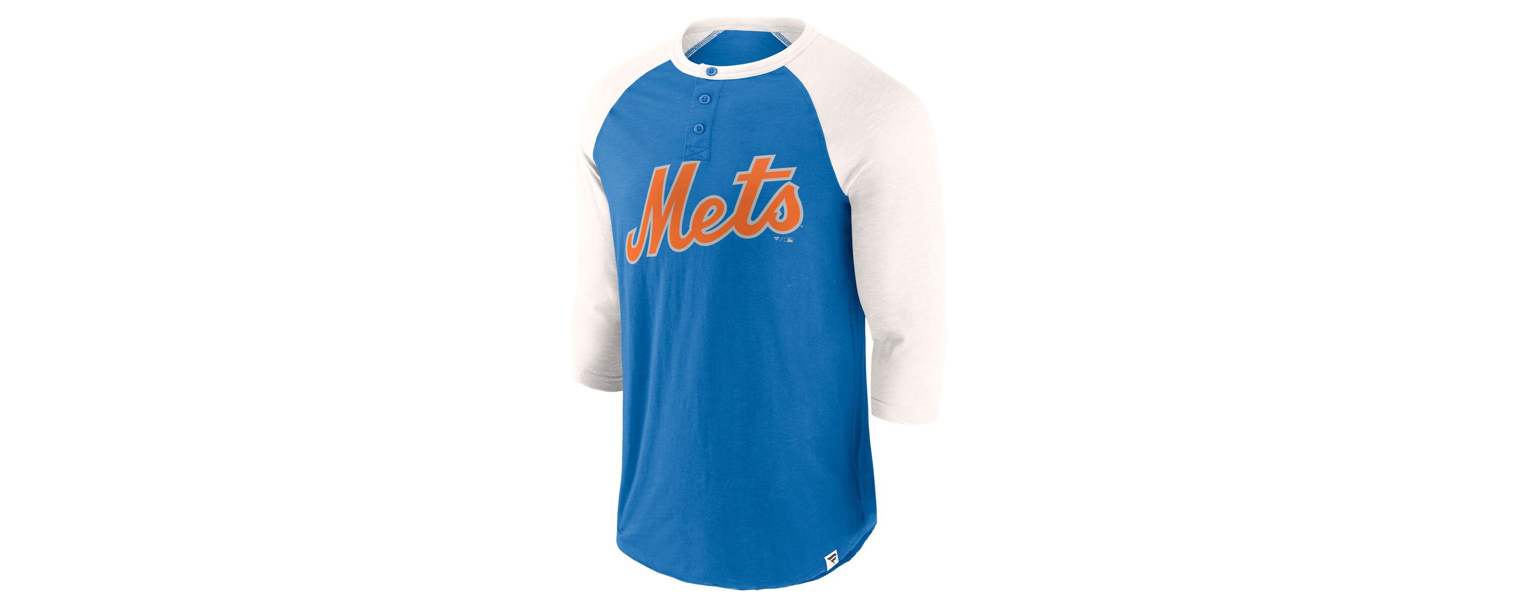 MLB Fanatics Royal/Cream New York Mets Historical Win 3/4-Sleeve Henley T-Shirt