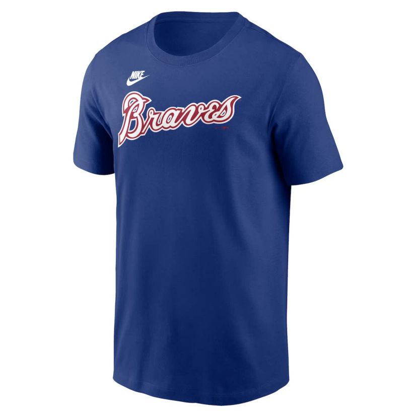 MLB Nike Hank Aaron Atlanta Braves Cooperstown Collection Fuse Name & Number T-Shirt