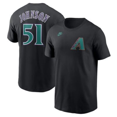 Men's MLB Nike Randy Johnson Arizona Diamondbacks Fuse Name & Number T-Shirt, Black, Medium