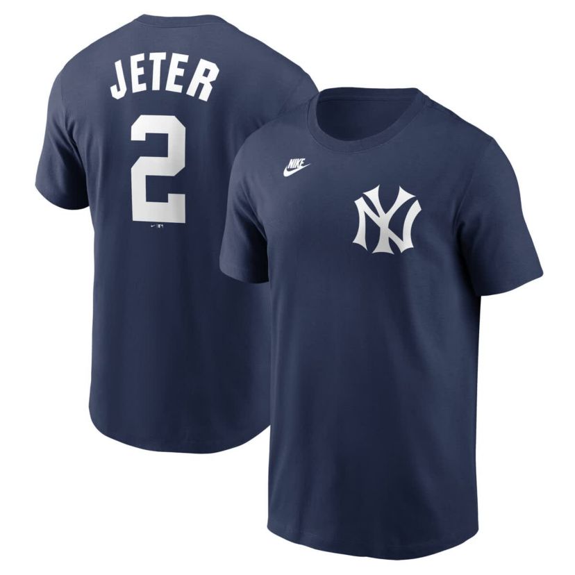 MLB Nike Derek Jeter New York Yankees Cooperstown Collection Fuse Name & Number T-Shirt