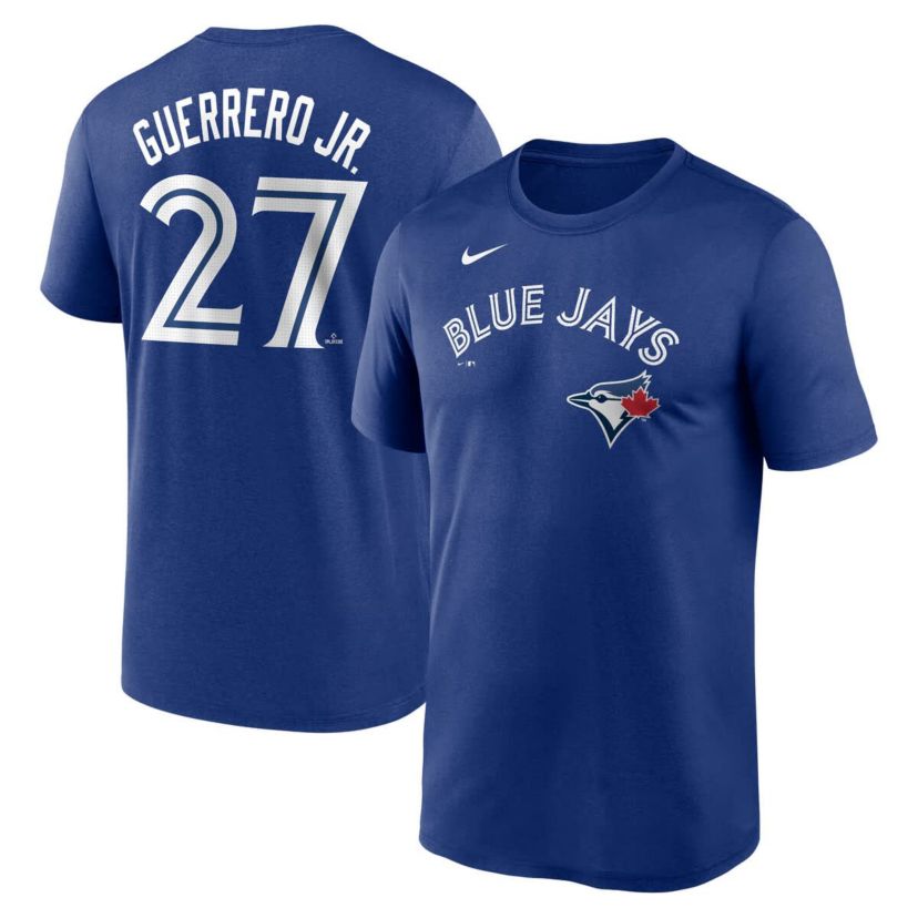 Toronto Blue Jays MLB Nike Vladimir Guerrero Jr. Toronto Jays Legend Name & Number Performance T-Shirt